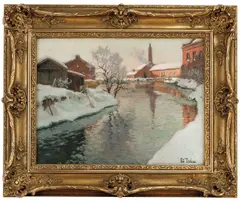 Frits Thaulow, Fra Akerselven, vinter, Olje på lerret