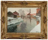 Frits Thaulow, Fra Akerselven, vinter, Olje på lerret