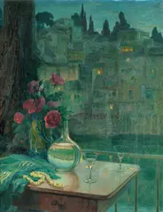 Otto Valstad, Aften ved Arno, 1913, Olje på lerret