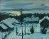 Gustav Wentzel, Vinternatt, 1895, Olje på lerret