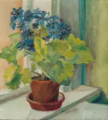 Einar Sandberg, Blomster i potte, Olje på lerret