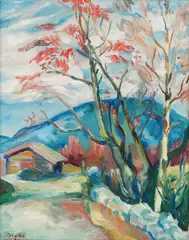 Kristen Holbø, Rognetre, 1926, Olje på lerret