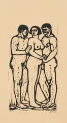 Gustav Vigeland, Kvinne mellom to menn, Tresnitt, lysmål