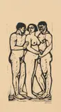 Gustav Vigeland, Kvinne mellom to menn, Tresnitt, lysmål