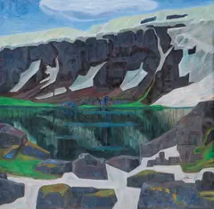 Michaloff Wigdehl, Høyfjell, Nordland, Olje på lerret, doublert
