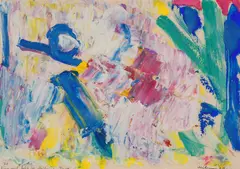 Jakob Weidemann, Komposisjon, 1967, Gouache på papir, lysmål