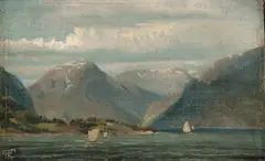 Thomas Fearnley, Fjordparti fra Bergens Stift, Olje på lerret, oppklebet på plate