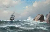 Lauritz Haaland, Innseilingen til Egersund, 1908, Olje på lerret