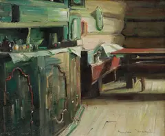 Gustav Wentzel, Bondeinteriør, Olje på lerret