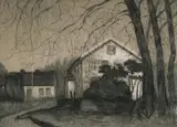 Harald Sohlberg, Midnatt, 1914, Etsning