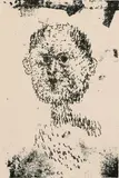 Mannsportrett by Paul Klee, 1925, Litografi trykket i svart på tykt gulhvitt papir, sold Jun 2017