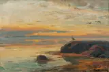 Thorolf Holmboe, Sjøfugler i kystlandskap, Olje på lerret