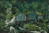 Nikolai Astrup, Kvernhus ved Eikaas, Olje på lerret, oppklebet på plate