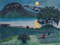 Nikolai Astrup, Maimåne, Fargetresnitt med håndkolorering på papir