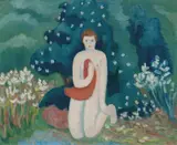 Rudolph Thygesen, Eva i Edens Hage, 1946, Olje på plate