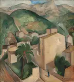 Rolf Juell Gleditsch, Gate i Cagnes, 1921, Olje på lerret