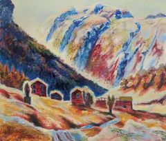 Vaagaasar Lom by Karl Høgberg, 1932, Olje på lerret, sold May 2017