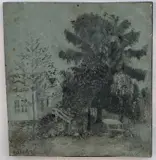 Nikolai Astrup, Prestegården, Astrups barndomshjem, Gravert sinkplate