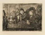 Edvard Munch, Kristiania-Boheme I, Radering trykket i svart på middels tykt gulhvitt papir