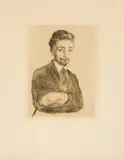 Edvard Munch, Helge Rode, Radering trykket i brunlig på tykt gulhvitt papir