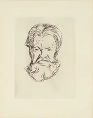 Mannshode by Edvard Munch, Radering trykket i svart på tykt gulhvitt papir, sold Dec 2016
