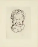 Edvard Munch, Mannshode, Radering trykket i svart på tykt gulhvitt papir