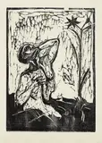 Edvard Munch, Smertens blomst, Tresnitt trykket i svart på middels tykt gulhvitt papir