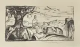 Edvard Munch, Historien, Litografi trykket i svart på tynt gulhvitt papir, oppklebet til tykt gulhvitt papir