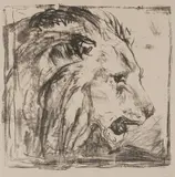 Edvard Munch, Løvetemmeren, Litografi trykket i svart på middels tynt blågrått