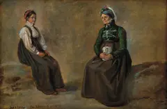 Johan Christian Dahl, En skjennepreken, 1826, Olje på papir, oppklebet på tykk papp