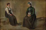 Johan Christian Dahl, En skjennepreken, 1826, Olje på papir, oppklebet på tykk papp