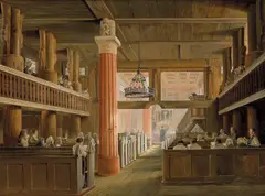 C.O. Zeuthen, Gudstjeneste, 1847, Olje på lerret