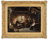 Bengt Nordenberg, Høytlesning, 1854, Olje på lerret