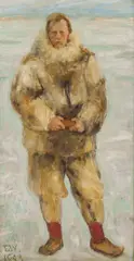 Erik Werenskiold, Nansen i skinnhyre, 1893, Olje på lerret