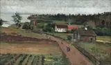 Gerhard Munthe, Fra Asker, 1877, Olje på lerret, oppklebet på plate