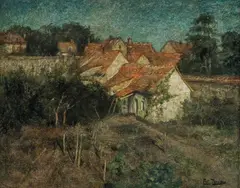 Frits Thaulow, Fransk landsby, Olje på lerret