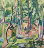 Rudolph Thygesen, Skogsinteriør, 1915, Olje på lerret