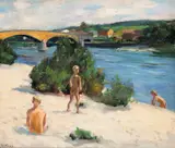 Jacob Bratland, Badende gutter, Olje på lerret