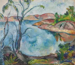 Per Deberitz, Kystlandskap, 1914, Olje på lerret