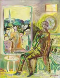 Håkon Bleken, Sittende mann, 1992, Olje på lerret