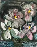 Rolf Nesch, Oppstilling med blomster i vase, 1939, Akvarell på hvitt papir
