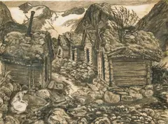 Nikolai Astrup, Befringstøylene, Blandingsteknikk på papir, oppklebet på papir