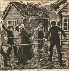 Nikolai Astrup, Tussingen jages, Tresnitt på japanpapir