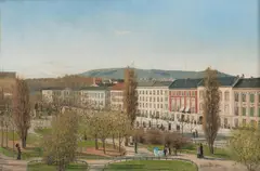 Harald Bertrand, Vårdag på Karl Johan, 1883, Olje på lerret