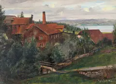 Eyolf Soot, Den døde fabrikk, Hexhus, Kapp, 1912, Olje på lerret