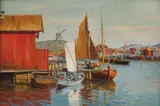 Johannes Grimelund, Fra Fiskebäckskil, 1889, Olje på lerret