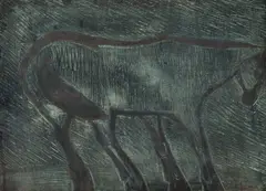 Ludvig Eikaas, Hest i vind, Relieff i bronse