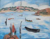 Rudolph Thygesen, Sommerdag ved fjorden, 1930, Olje på lerret