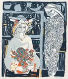 Kai Fjell, Mor og datter, Serigrafi