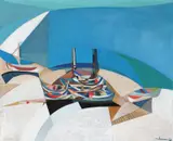 Jakob Weidemann, Båter, 1956, Olje på lerret